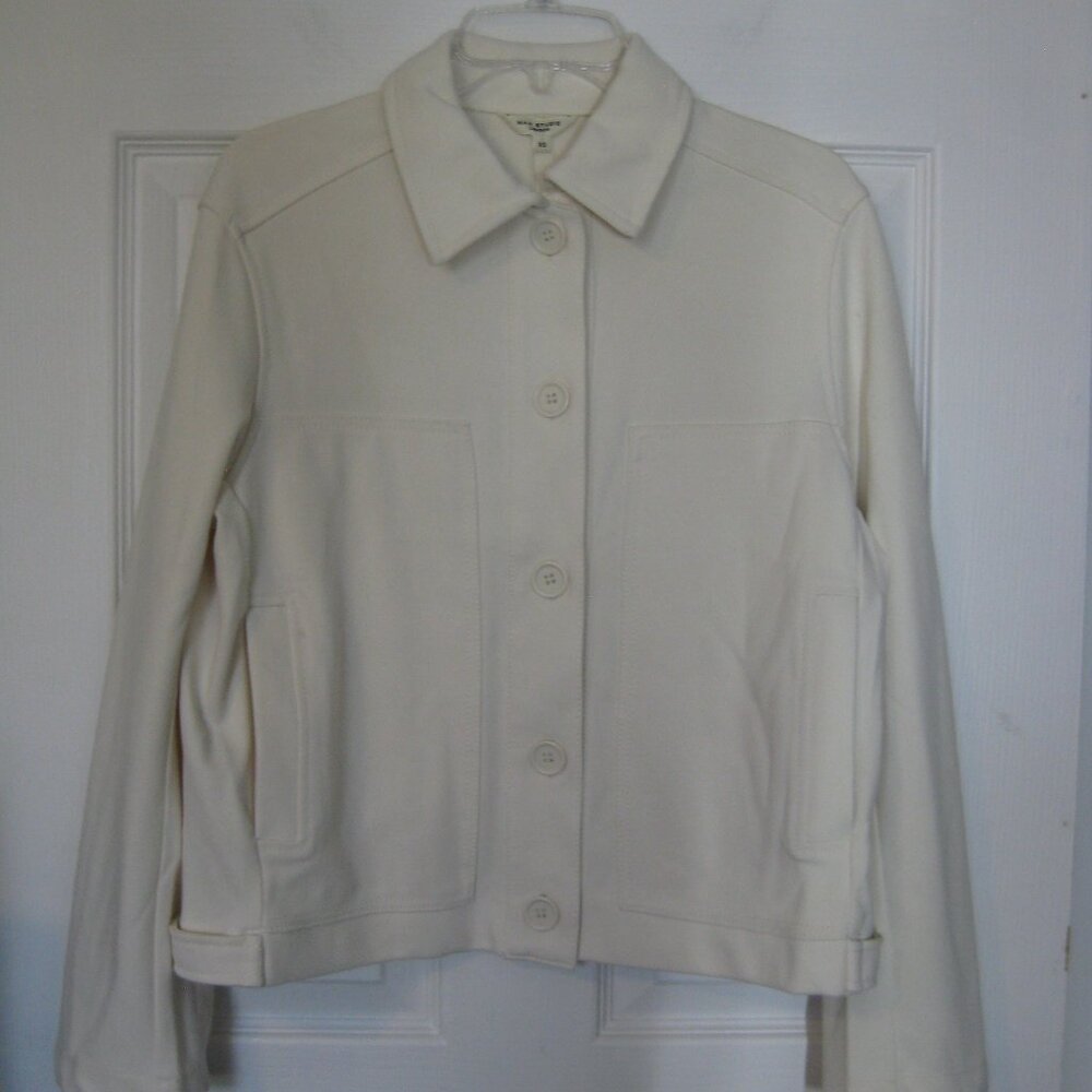 NWT Max Studio Women Cream Button Up Jacket size XS Retail $168